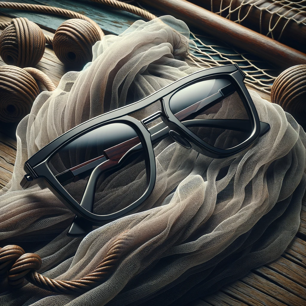 sunglasses and fishing net
