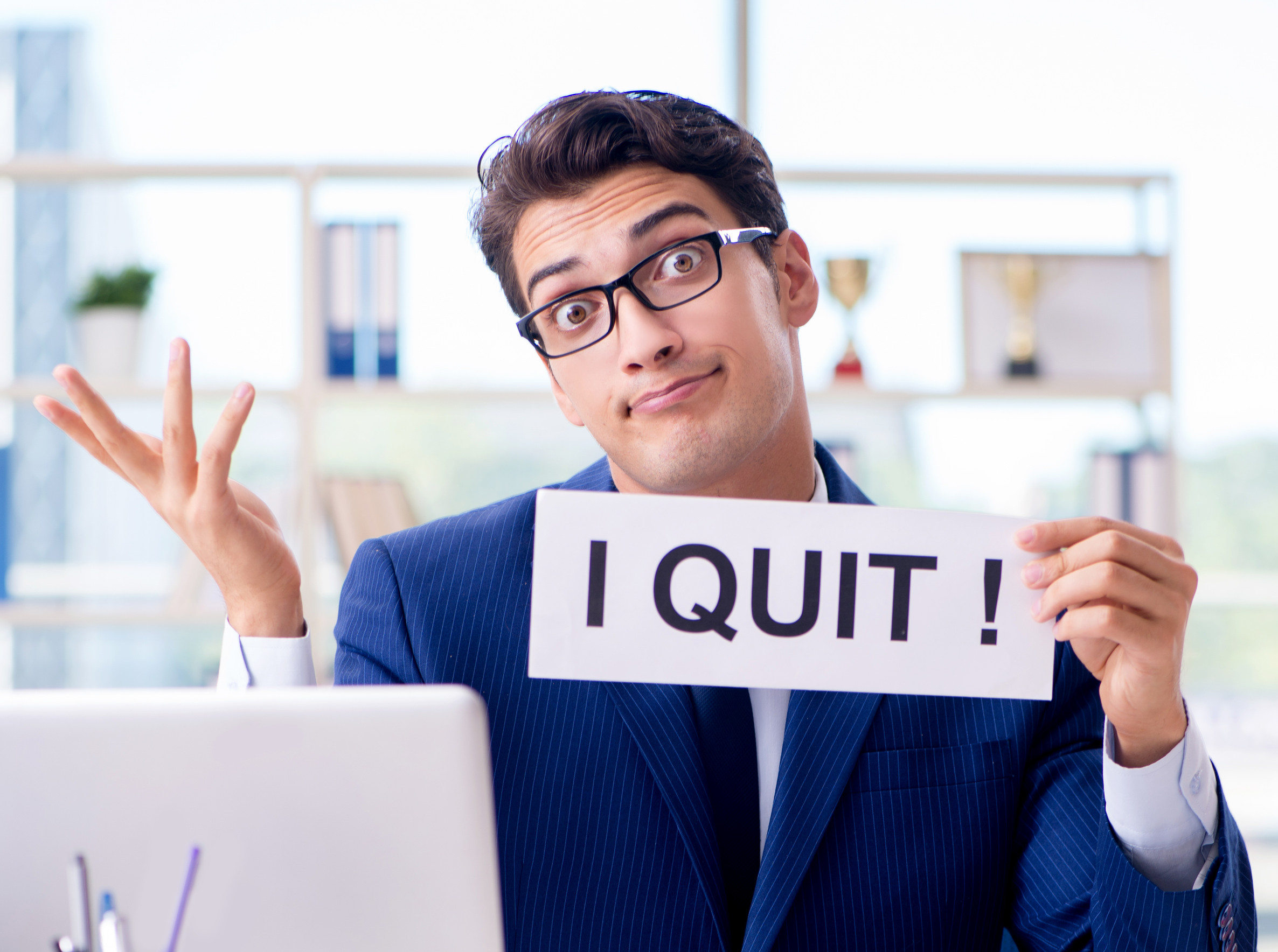 Man quitting job